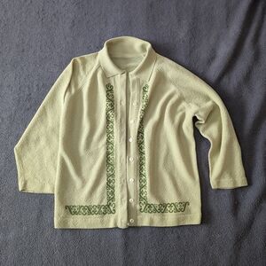 Vintage Green Cardigan Sweater